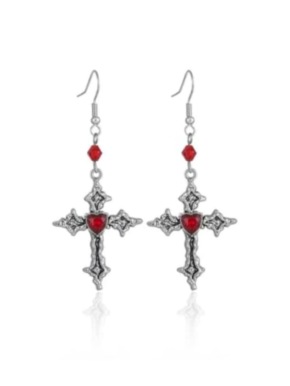 Gothic Cross Dangle Earrings Hypoallergenic Zinc Alloy Crystal Halloween Cosplay